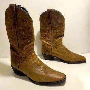 Women Laredo Tan Leather Western Boots